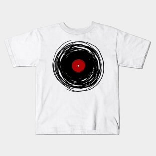 Spinning within with a Vinyl Record Oldies DJ! - Retro Vintage Design Kids T-Shirt